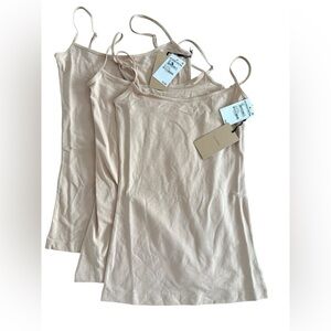 3 pack Halogen Women's Beige Sand Camisole Tops